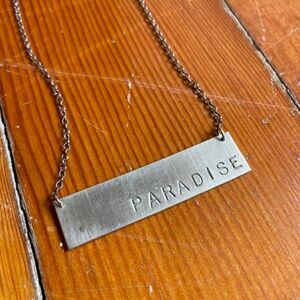 Tyrant Jewelry Silver Stamped Paradise Pendant Necklace